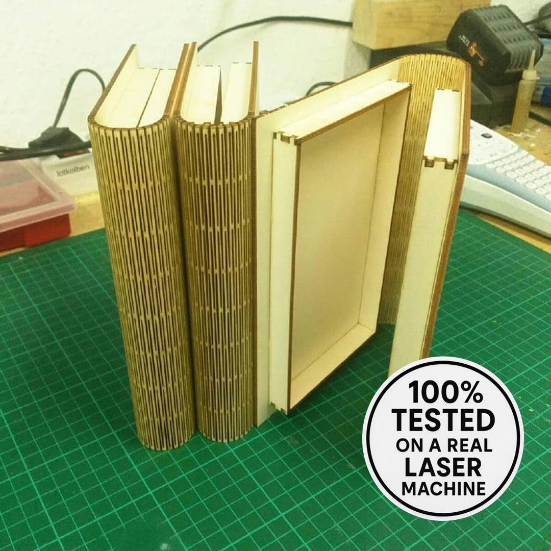 Laser Cut Living Hinge Book Box Vector - SVG Files (digital Download ...