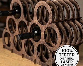 Asymmetrical Wine Rack – SVG File | Laser Cut Wine Holder | Glowforge xTool CNC Digital Download
