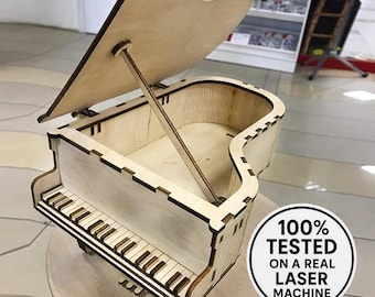 Lasergesneden piano - SVG (digitale download)