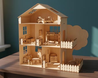Laser Cut Dollhouse - SVG File (Digital Download)