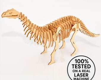 Laser Cut Wooden Dinosaur Model Toy – SVG Files (Digital Download)