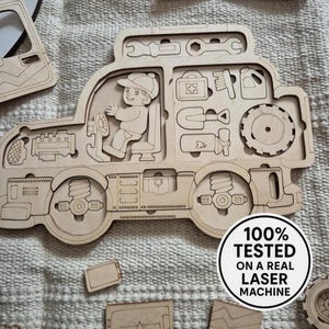 Laser Cut Car Puzzle Montessori Toy for Kids – SVG File (Digital Downloads)