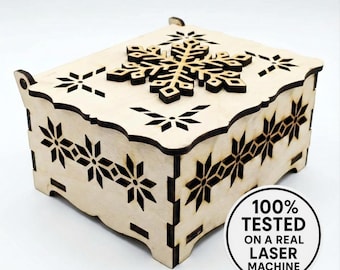 Laser Cut Jewelry Box SVG File | Wooden Craft Box (Digital Download)