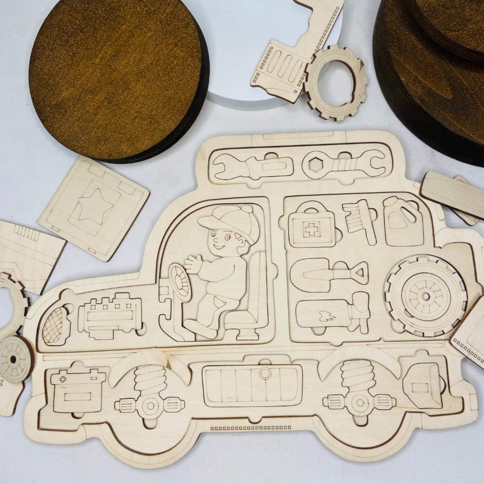 Laser Cut Car Puzzle Montessori Toy for Kids – SVG File (digital ...