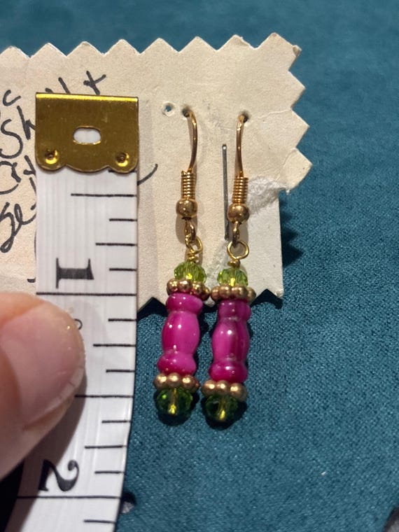 Crystal/Shell Hand Crafted earrings - image 2