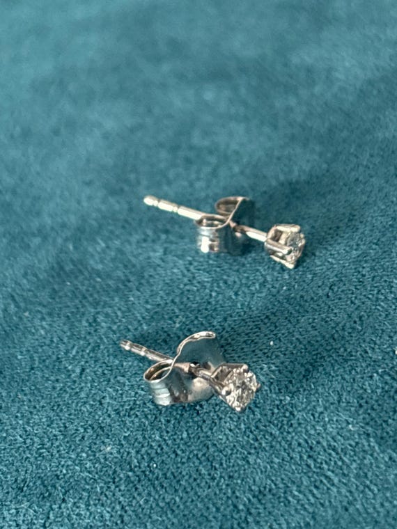 Authentic Diamond Stud Earrings TINY - image 2