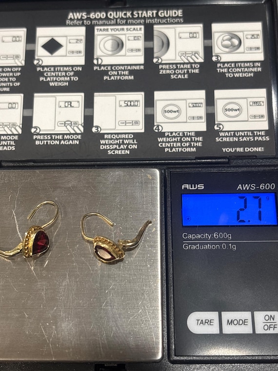 Authentic Garnet Drop earrings - image 4