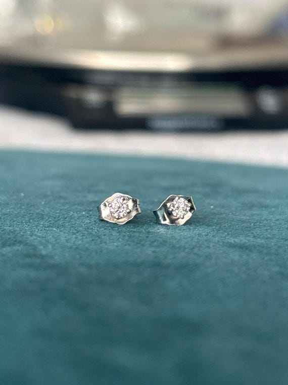 Authentic Diamond Stud Earrings TINY - image 4