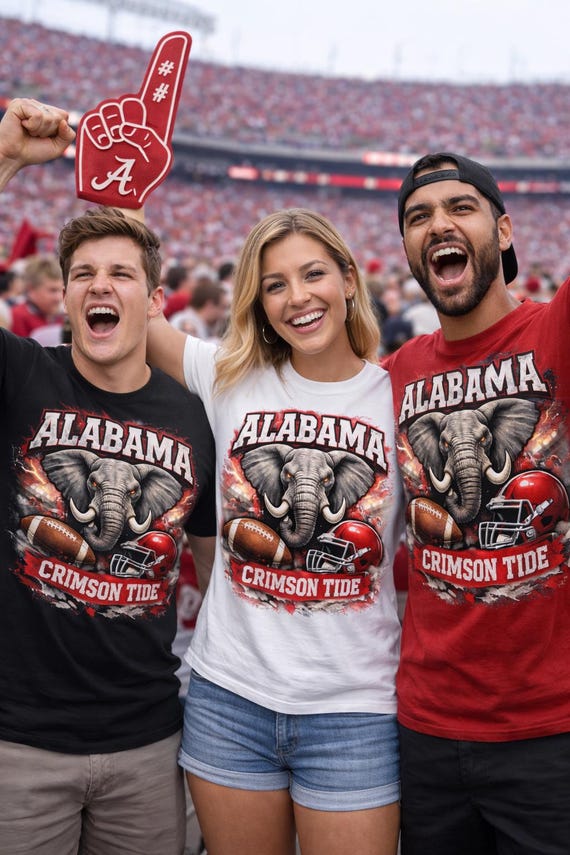 Alabama Crimson Tide Elephant Football Graphic Tee | Game Day Fan Apparel