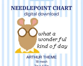 Arthur Needlepoint Chart | Digital Needlepoint Canvas | Instant Download