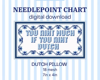 Dutch Saying Needlepoint Chart | Digital Needlepoint Canvas | Instant Download