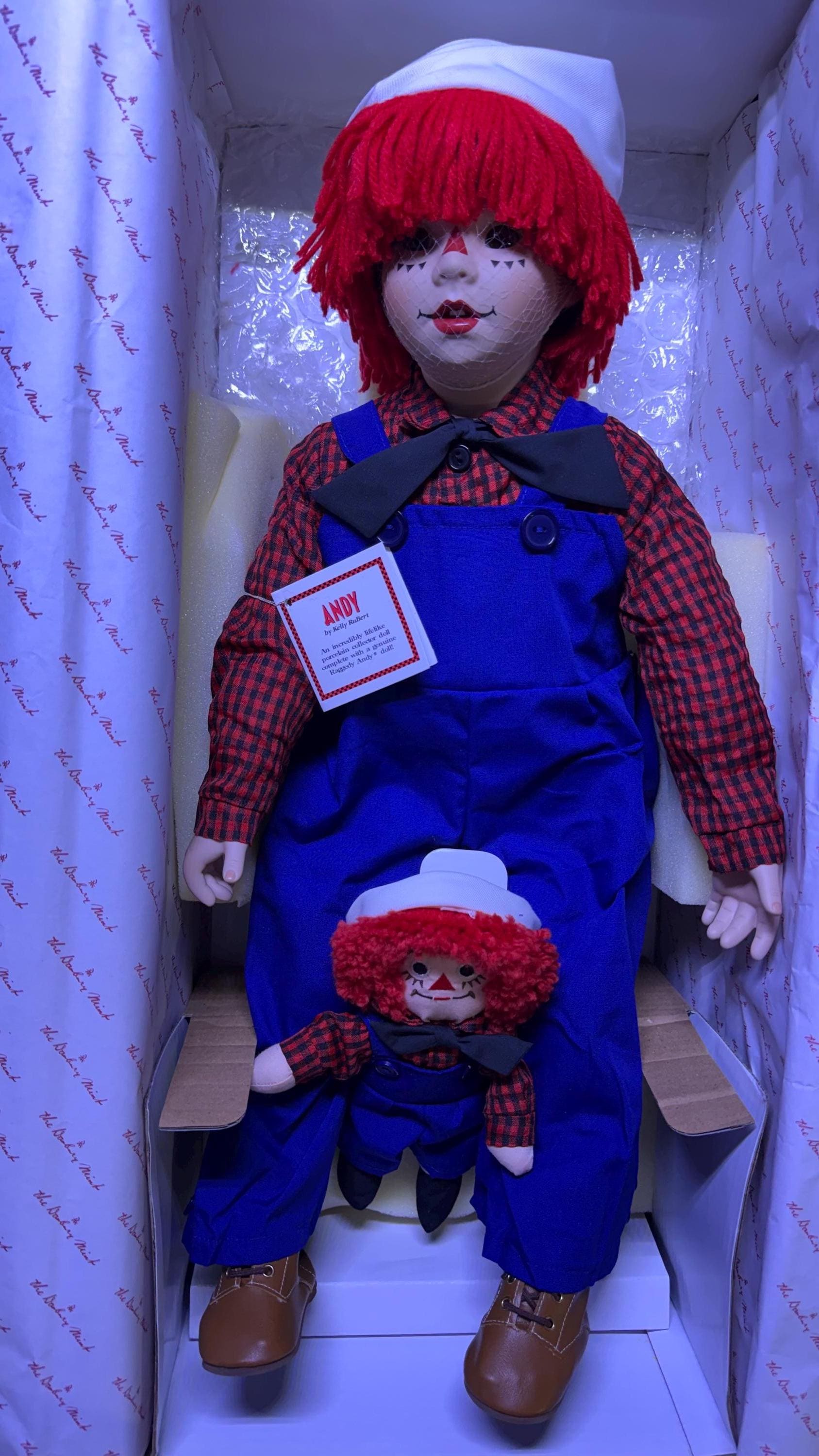 Danbury Mint Raggedy Ann & Andy Porcelain Doll Set, 1996, IOB - Etsy