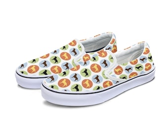 Chocolate Yellow Black Lab Slip-On Canvas Shoes | Labrador Retriever Pattern Sneakers
