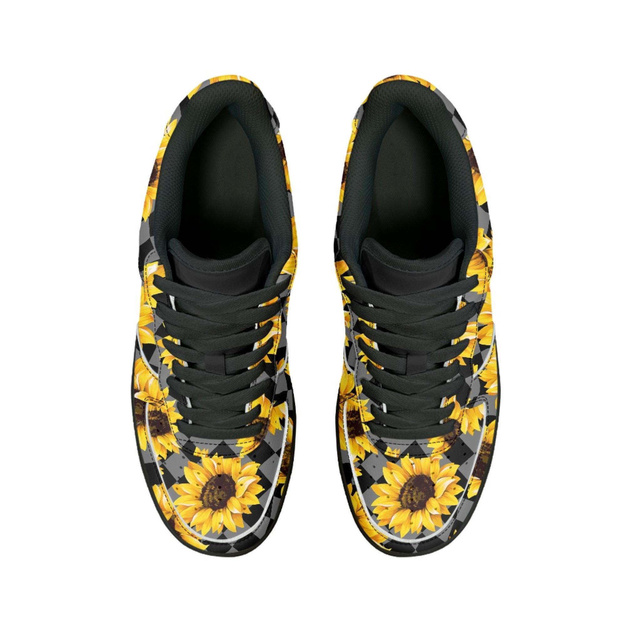 Sunflower Checkerboard Pattern Low-top Shoes - Sneakers for Women