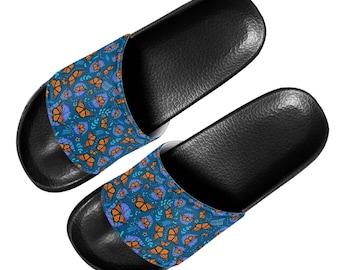 Sandały Monarch Butterfly Slide | Pomarańczowo-zielone buty plażowe z pianki EVA