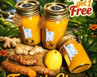 8oz Ginger Turmeric Sea Moss Gel | Wildcrafted Irish Moss