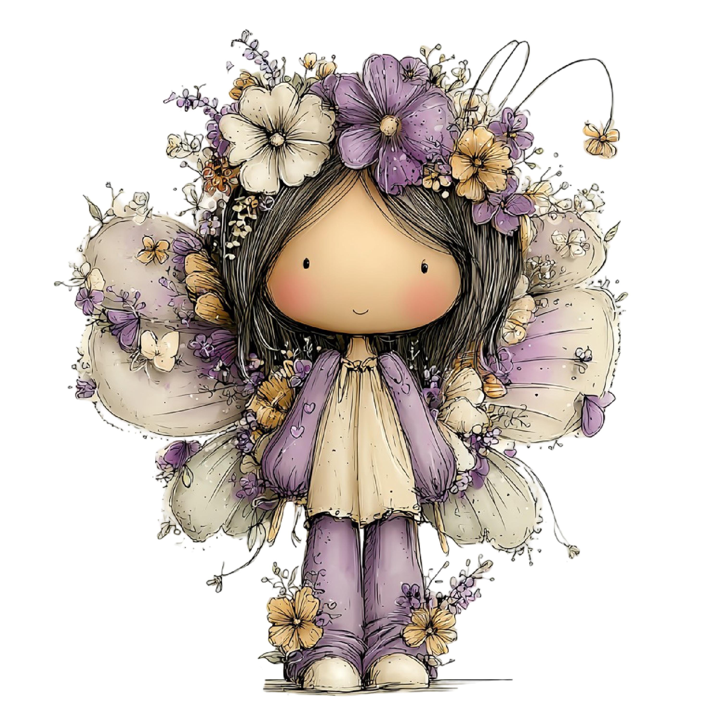 Whimsical Fairy Clipart | Spring Floral PNG, Nursery Art (digital ...
