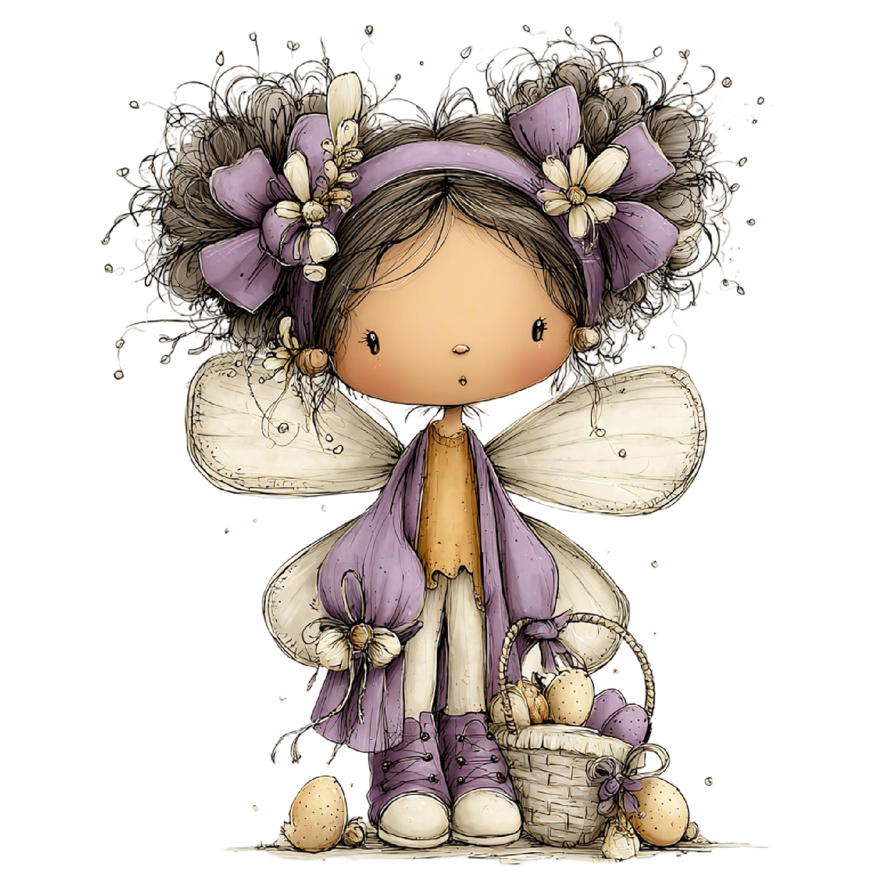 Whimsical Fairy Clipart | Spring Floral PNG, Nursery Art (digital ...