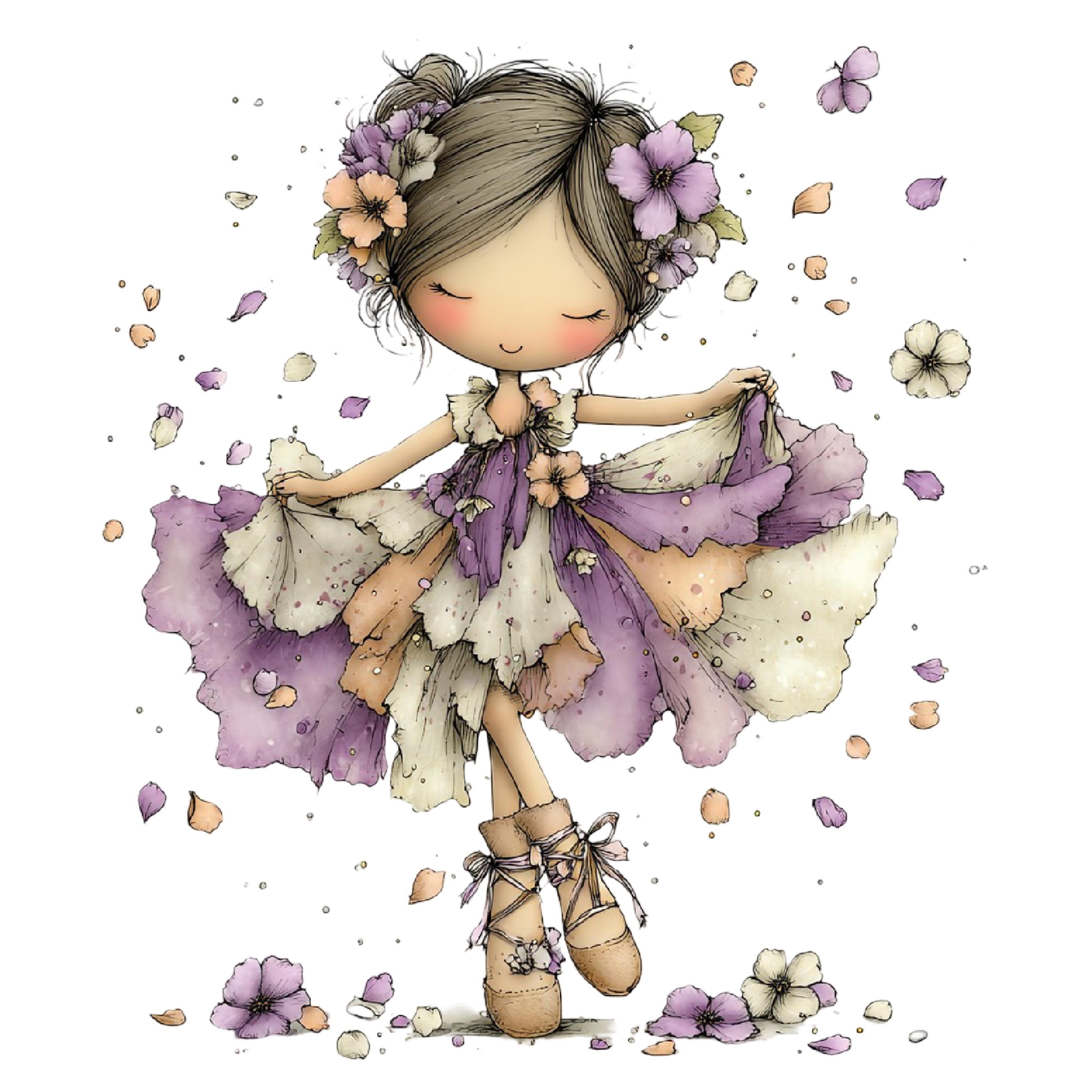 Whimsical Fairy Clipart | Spring Floral PNG, Nursery Art (digital ...