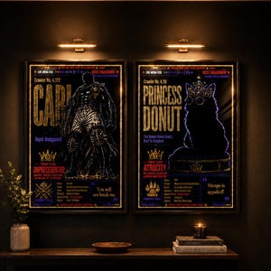 Dungeon Crawler Carl Poster Wall Art Princess Donut and Mongo Gaming Room Decor Bookish Wall Art LitRPG Fantasy Reader Gift Semi-Gloss Print