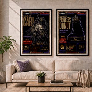 Dungeon Crawler Carl Poster Wall Art Princess Donut and Mongo Gaming Room Decor Bookish Wall Art LitRPG Fantasy Reader Gift Semi-Gloss Print Carl + Donut
