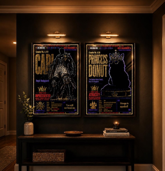 Dungeon Crawler Carl Poster Wall Art Princess Donut and Mongo Gaming Room Decor Bookish Wall Art LitRPG Fantasy Reader Gift Semi-Gloss Print