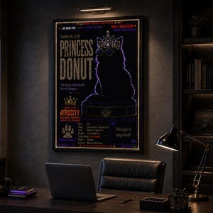 Dungeon Crawler Carl Poster Wall Art Princess Donut and Mongo Gaming Room Decor Bookish Wall Art LitRPG Fantasy Reader Gift Semi-Gloss Print Princess Donut