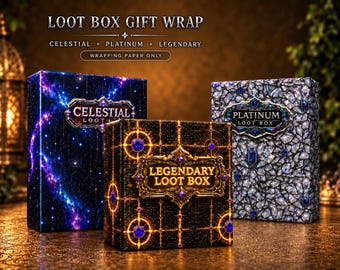 Dungeon Crawler Carl Wrapping Paper Roll Loot Box Collection DCC Merch Gaming Wrapping Paper Fantasy Bookish Gamer Birthday Luxury Gift Wrap