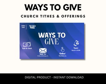 Volante "Formas de donar en la iglesia", plantilla editable de Canva (descarga digital)