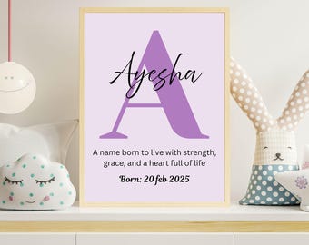 Personalized Name Meaning Print, Baby Room Decor (Digital Download)