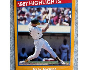Tarjeta de béisbol de Mark McGwire de 1988 n.° 659. Lo más destacado de 1987: Oakland Athletics MLB