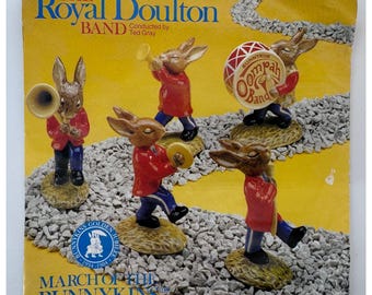 1984 Vintage Royal Doulton Bunnykins Oompah Band 45 Yellow Vinyl Record BN100