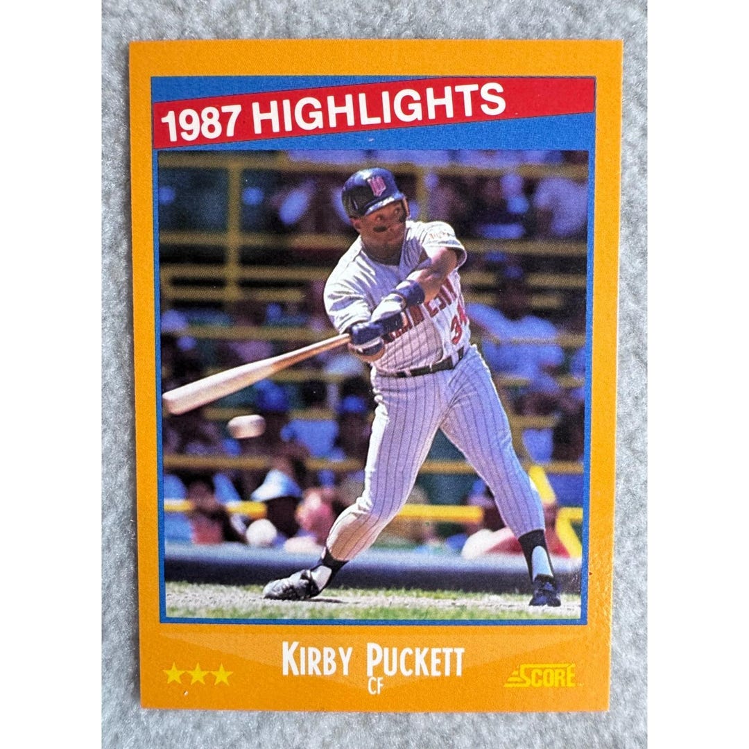1988 Score Kirby Puckett #653 1987 Highlights Minnesota Twins MLB