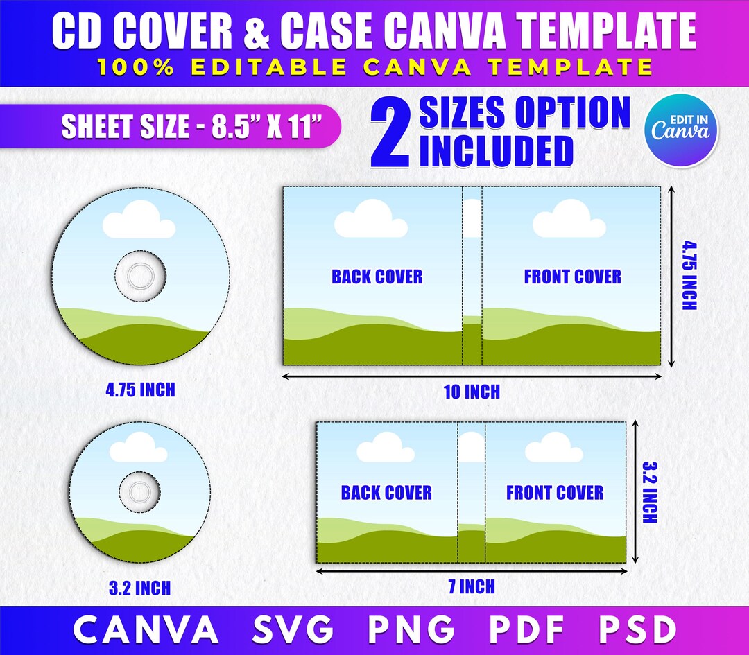 CD Cover & Case Template | Jewel Case Insert Template | Printable Cd ...
