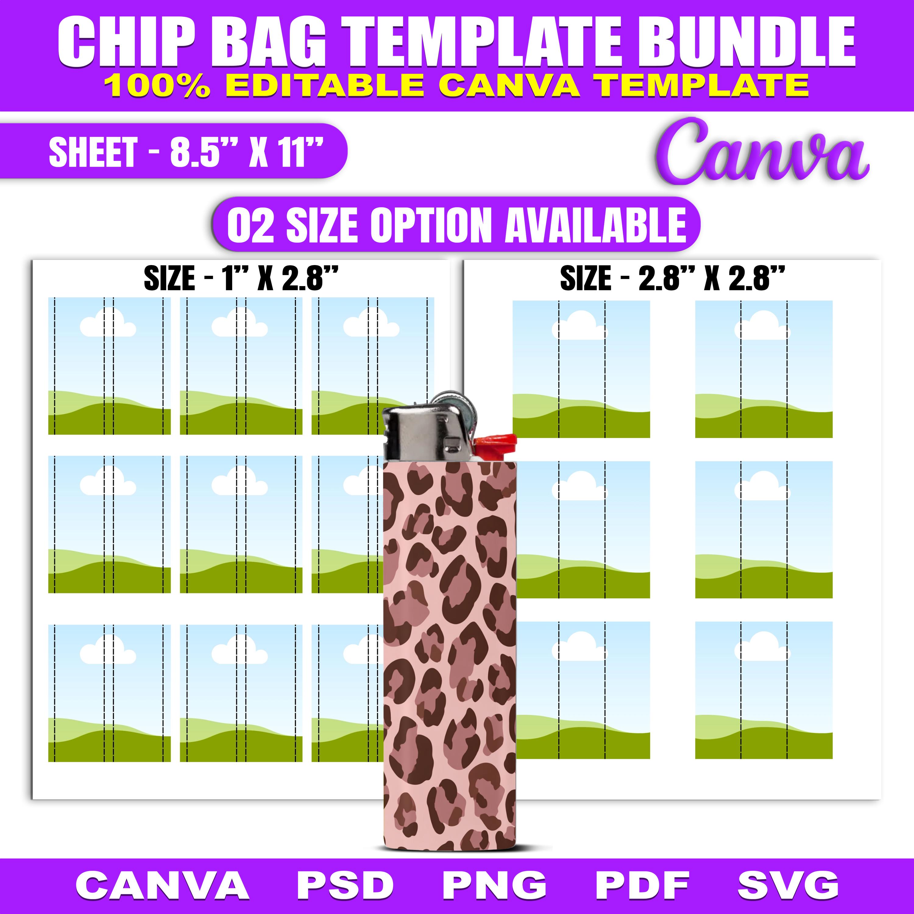 Custom Lighter Wrap Template, Editable Canva Lighter Label, SVG PNG PSD ...