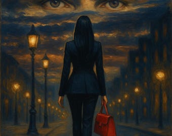 Surreal Woman Street Art Print, Mysterious Eyes (Digital Download)