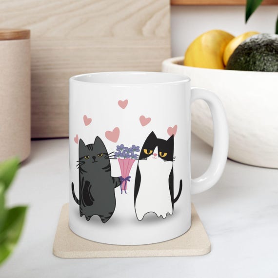 Love Every Day Cat Mug / Romantic Coffee Mug for Couples