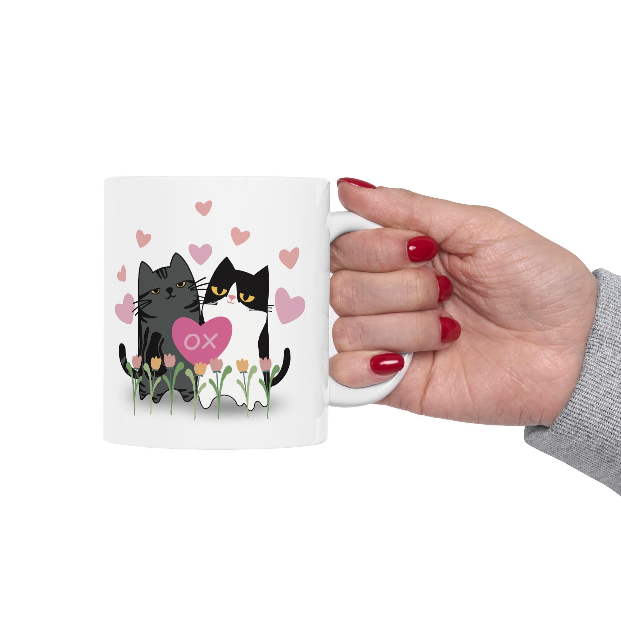Cat Couple Mug Gift, You Won My Heart Coffee Cup