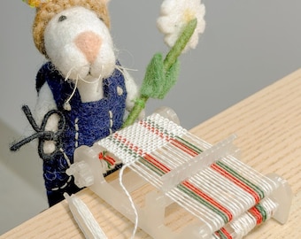 Mini Loom - Weiß, Klare Farbe | Winziger Webrahmen | Tragbare Starre Heddle