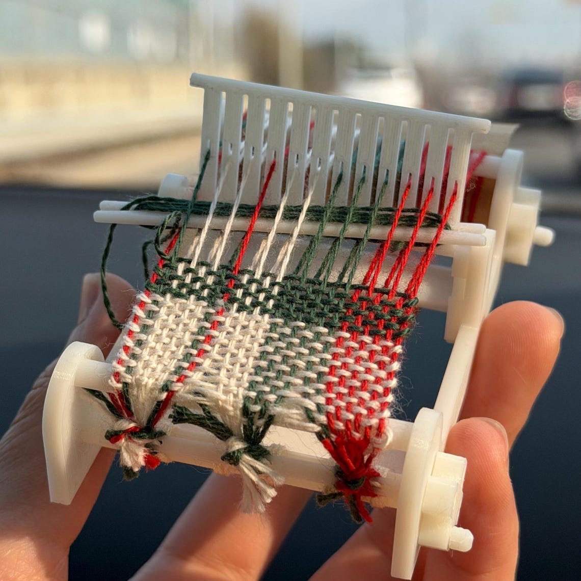 Mini Loom – White, Clear Color | Tiny Weaving Loom | Portable Rigid ...