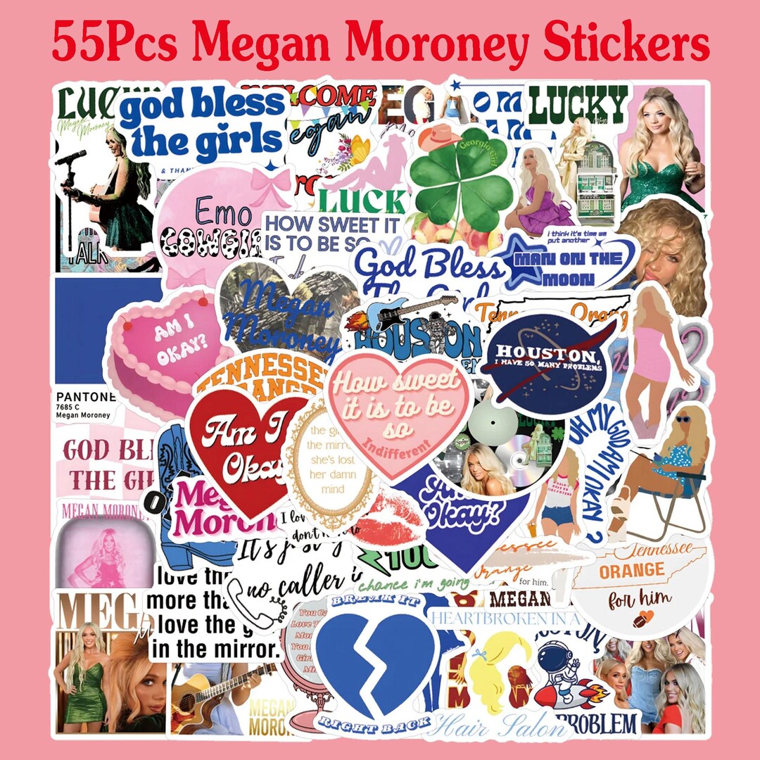 Megan Pattern Sticker 52 PCS Megan Moroney Stickers Pack, Country Music Singer Vinyl Stickers ...