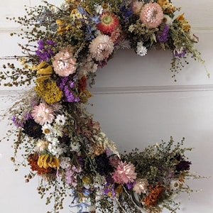 Custom Everlasting Dried flower moon wreath
