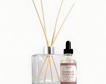 Aceite difusor de varillas de teca caribeña, recarga de 2 oz