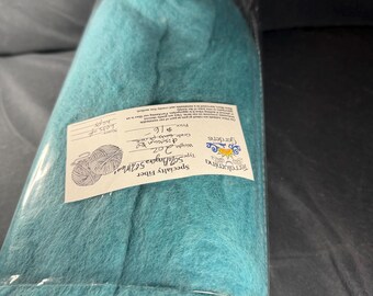 50/50 Giant Angora/Merino in Teal art batt