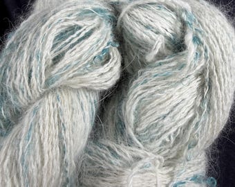 Handspun Angora, kid mohair locks art yarn