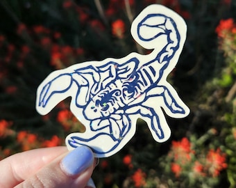 Glow in the Dark Scorpion Sticker Laptop Waterbottle Sticker Witchy Gifts Glittery Stars Holographic Scorpion Stars Scorpio Gift