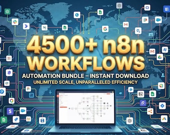 4500以上のn8nワークフローメガコレクション | AI、メール、Notion、Airtable、統合のための究極の自動化ライブラリ