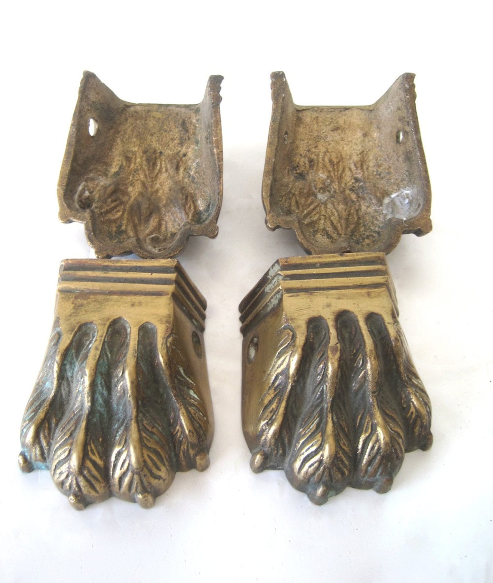 Vintage Brass Claw Feet Table Furniture Hardware Etsy