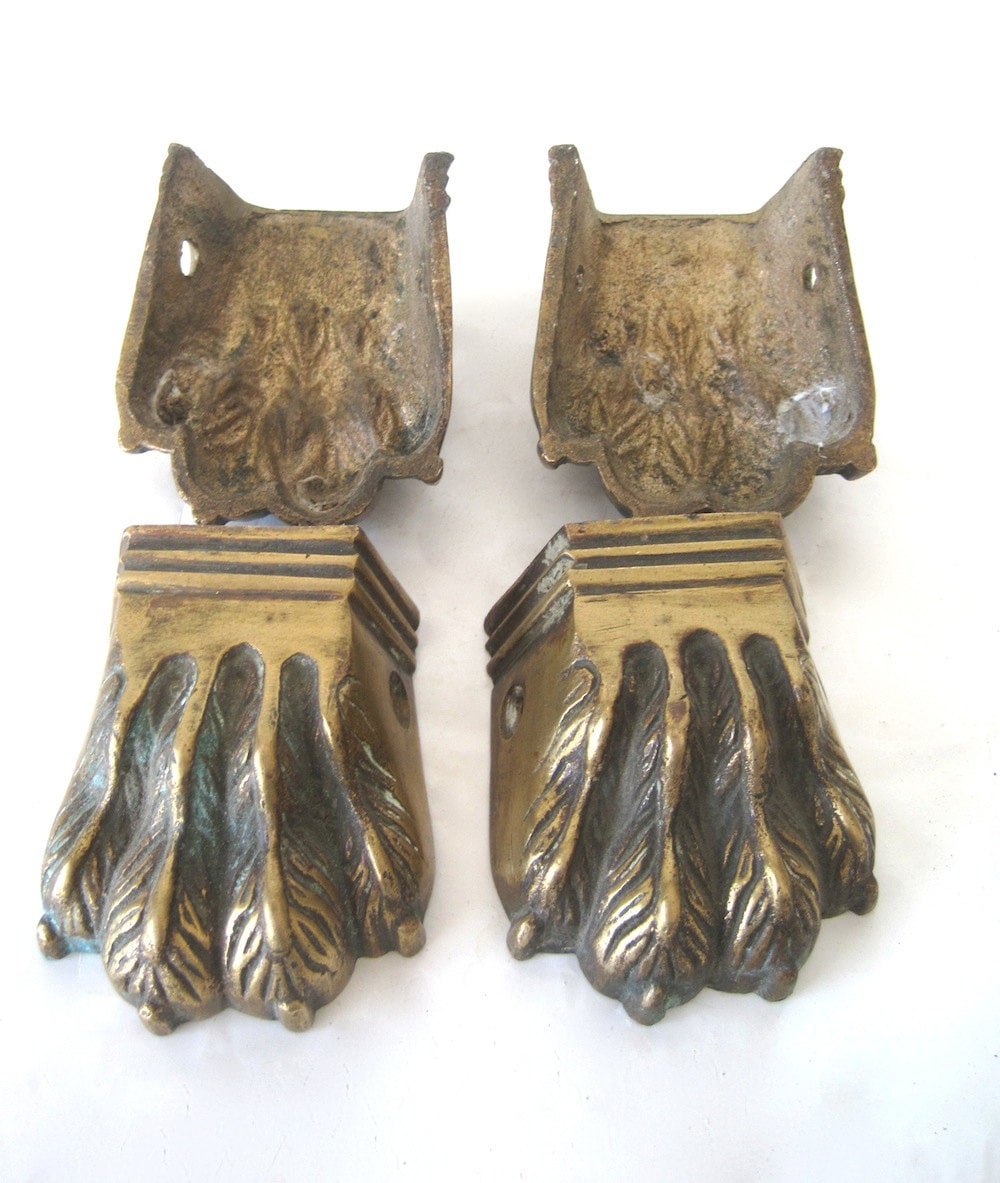 Vintage Brass Claw Feet Table Furniture Hardware Etsy