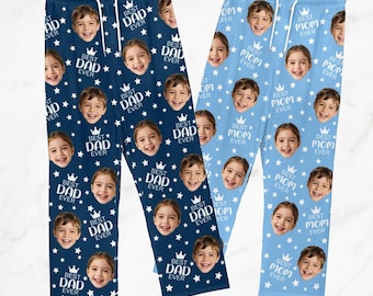 Custom Face Pajama Pants, Personalized Photo Gift for Dad Mom, Funny Father's Day Gift
